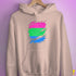 Polysexual Pride Flag Ripped Reveal Hoodie - Light Pink